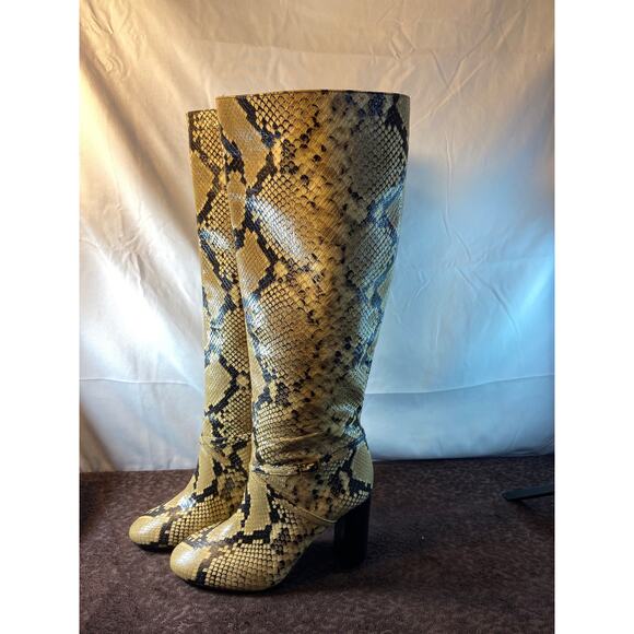 Tory Burch Diamant Lux snakeskin knee high boot - Picture 3 of 14